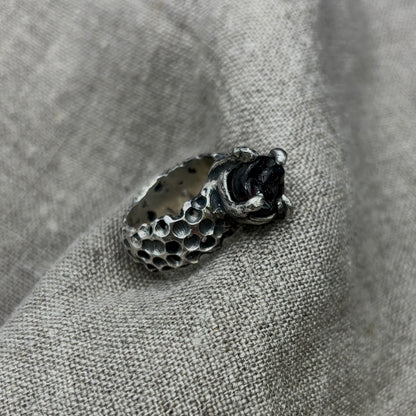 Textured Ring / Red Garnet