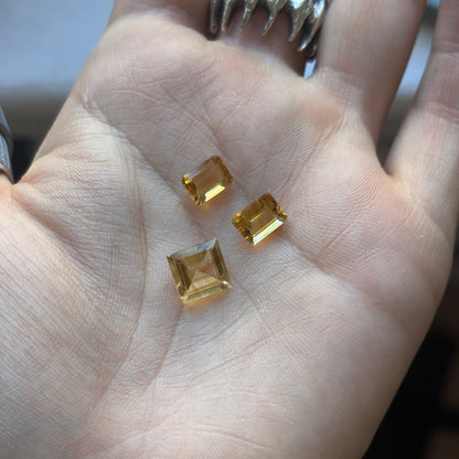 Citrine Faceted Square/Rectanlge