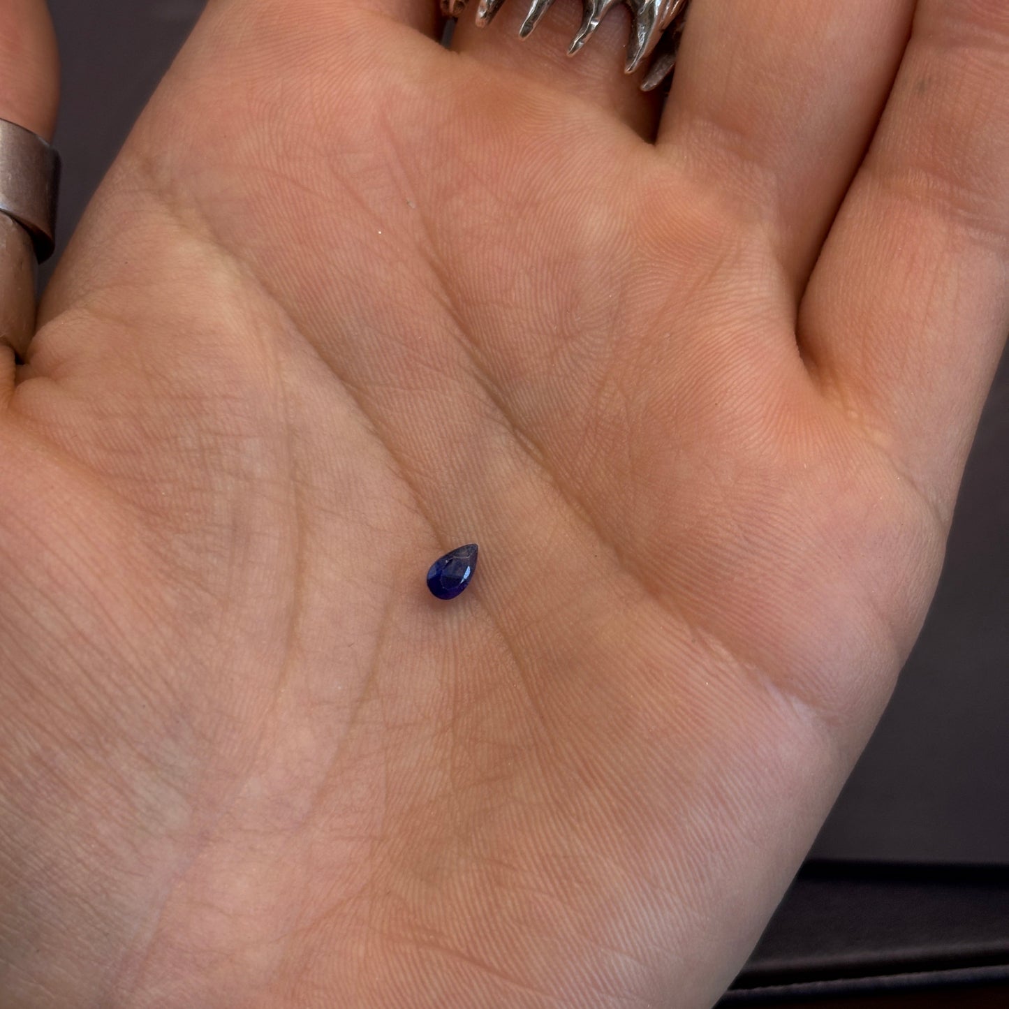 Blue Sapphire Faceted Tear