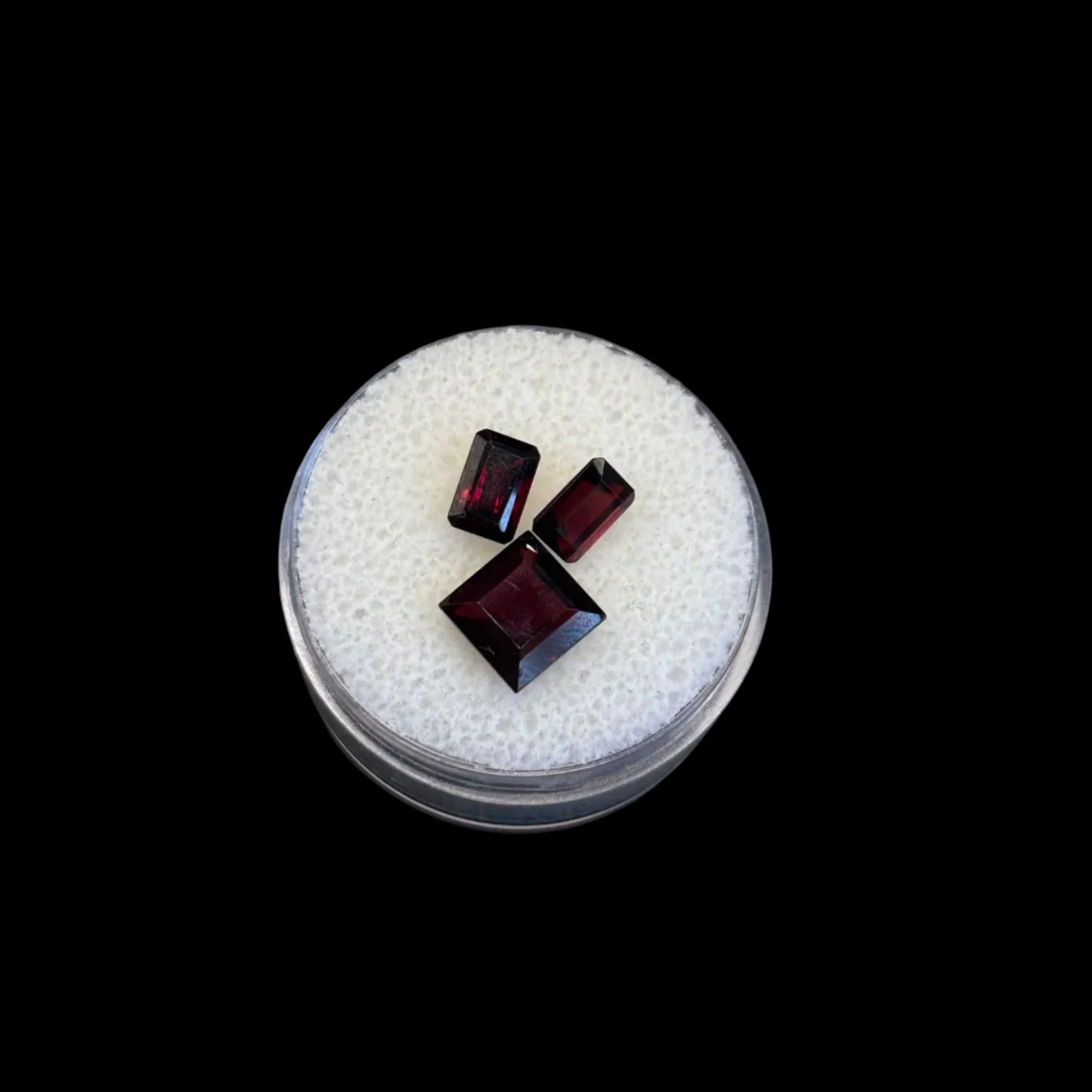 Red Garnets Faceted Square/Rectangle