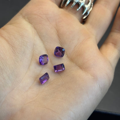 Amethyst Faceted Rectangles/Square Cushions