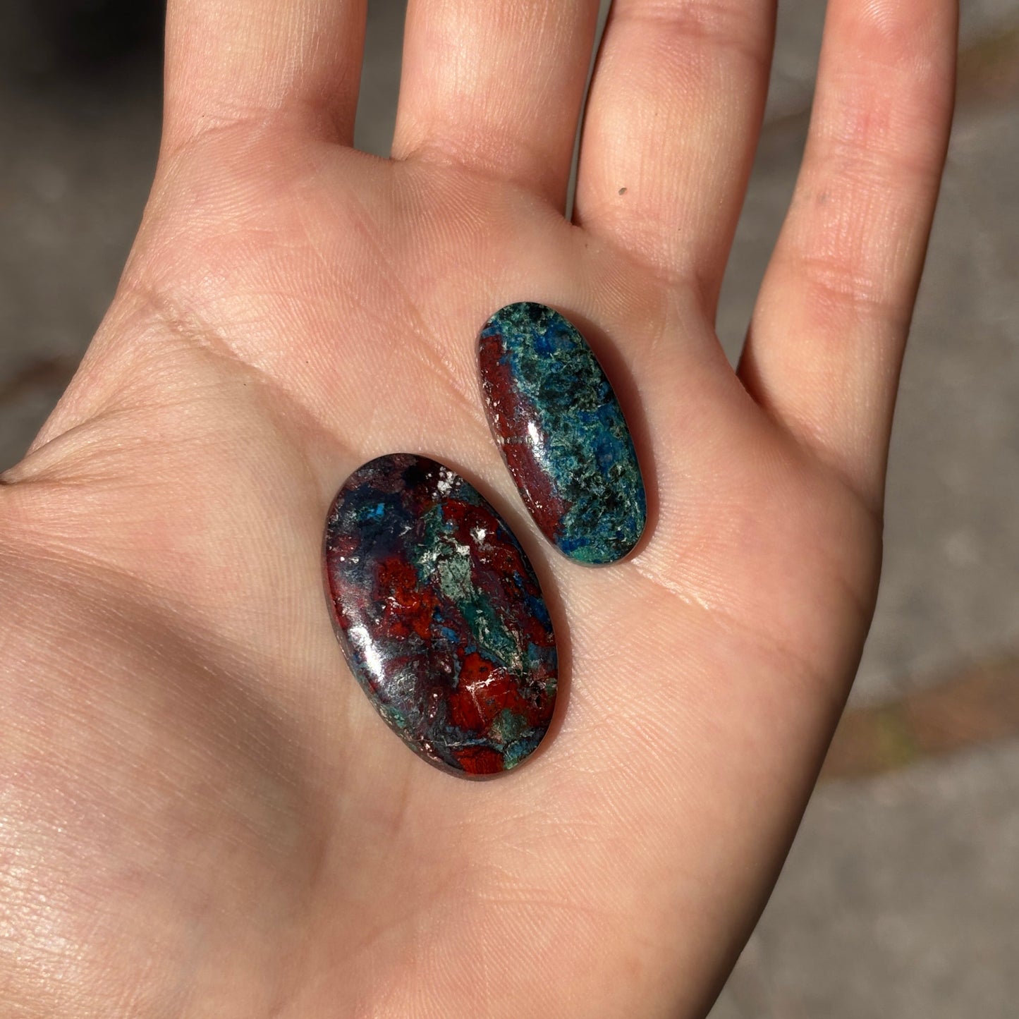 Blood Chrysocolla Cabochons