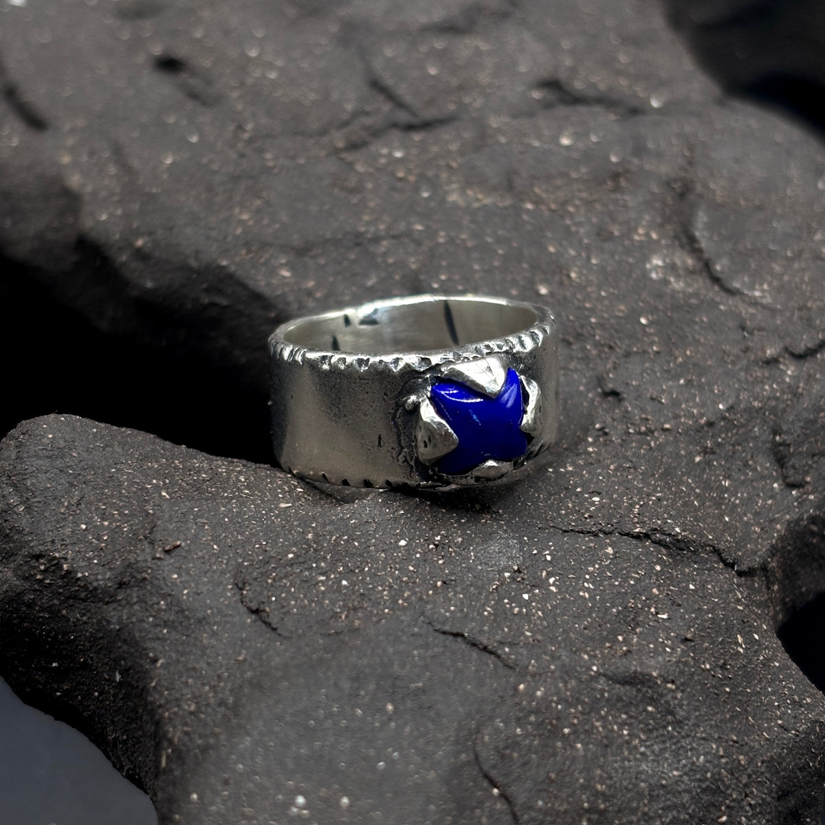 Pochote Band Thin Lapis Lazuli / Silver